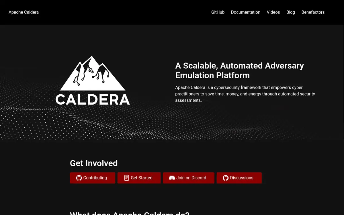 Homepage of Caldera