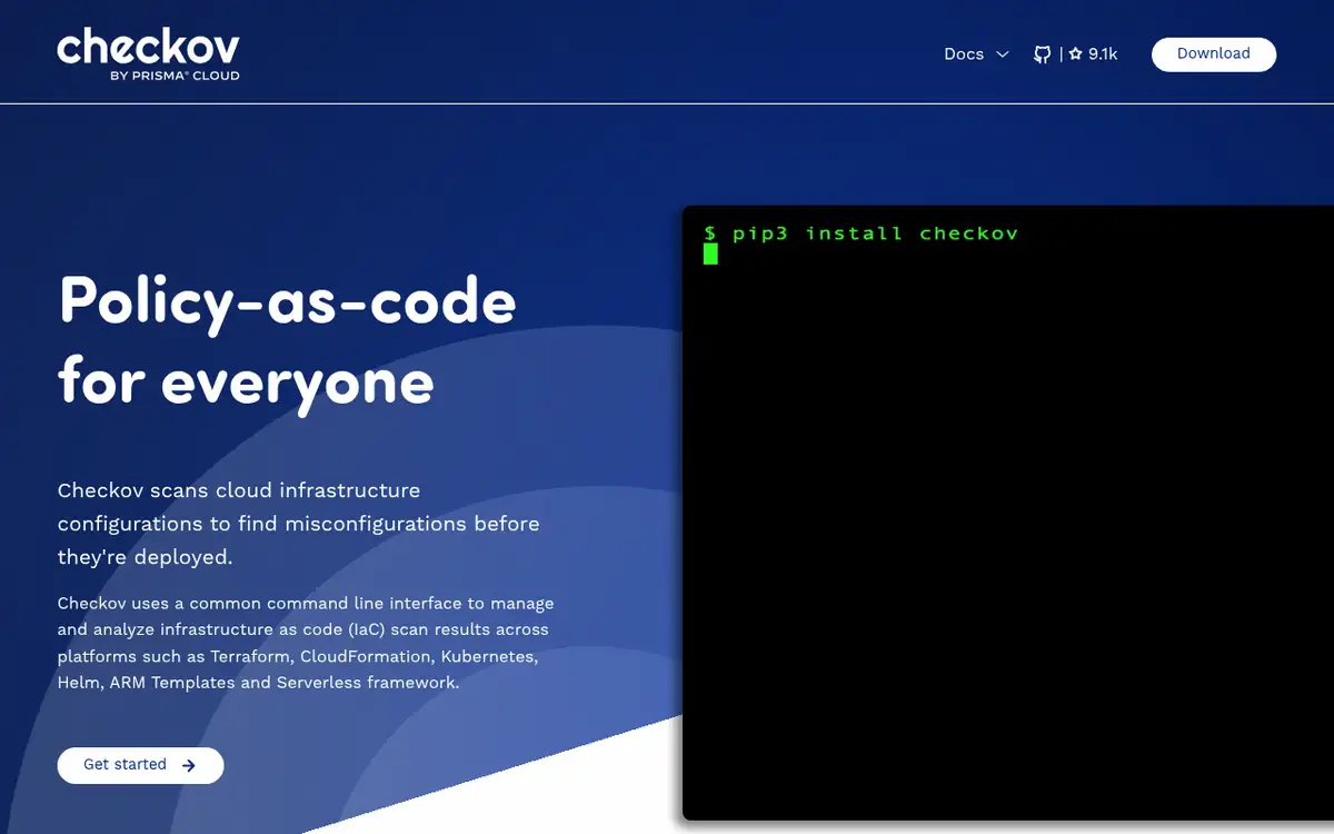 Homepage of Checkov