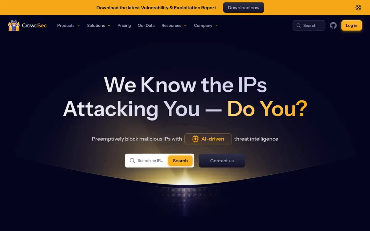 Homepage of CrowdSec