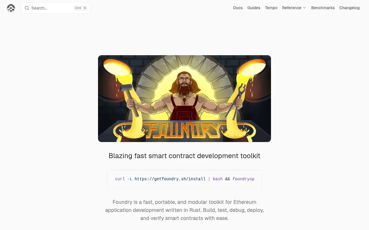 Homepage of Foundry