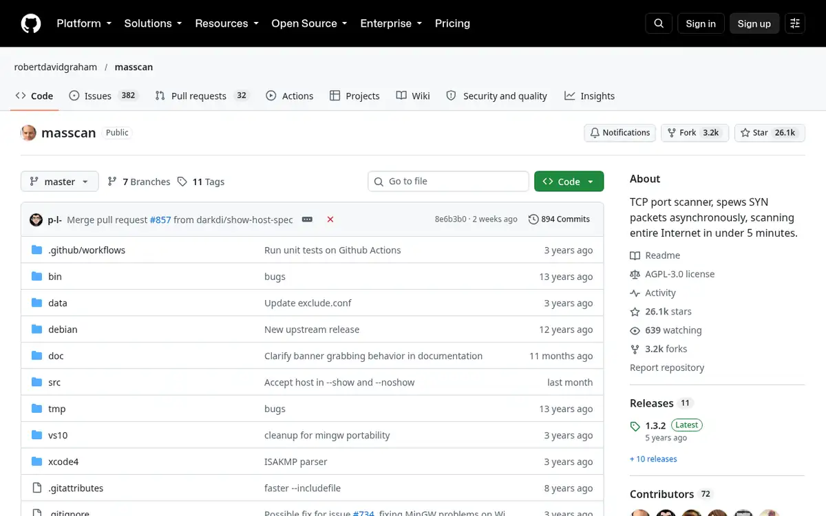 Homepage of masscan