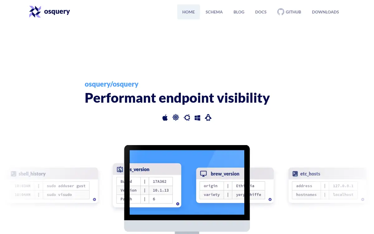 Homepage of osquery