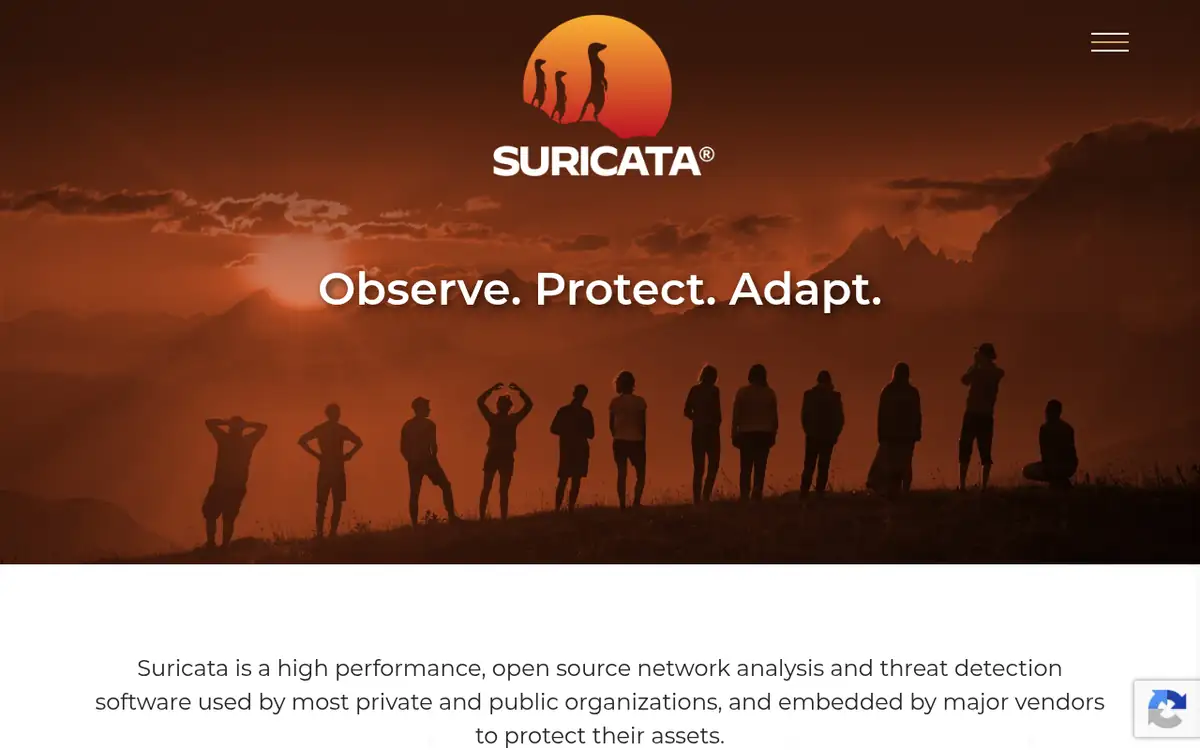 Homepage of Suricata